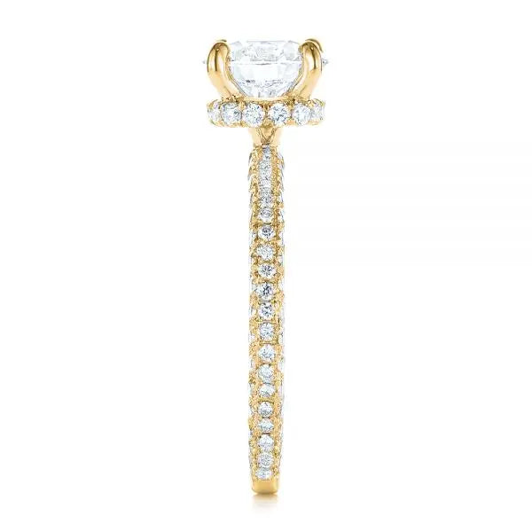 Pave Diamond Hidden Halo Engagement Ring [Setting Only] - EC059 - Roselle Jewelry