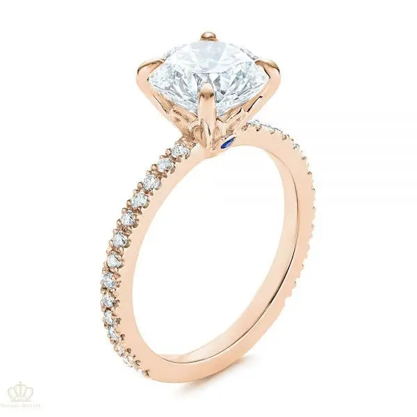 Peekaboo Blue Sapphire And Diamond Engagement Ring [Setting Only] - EC052 - Roselle Jewelry