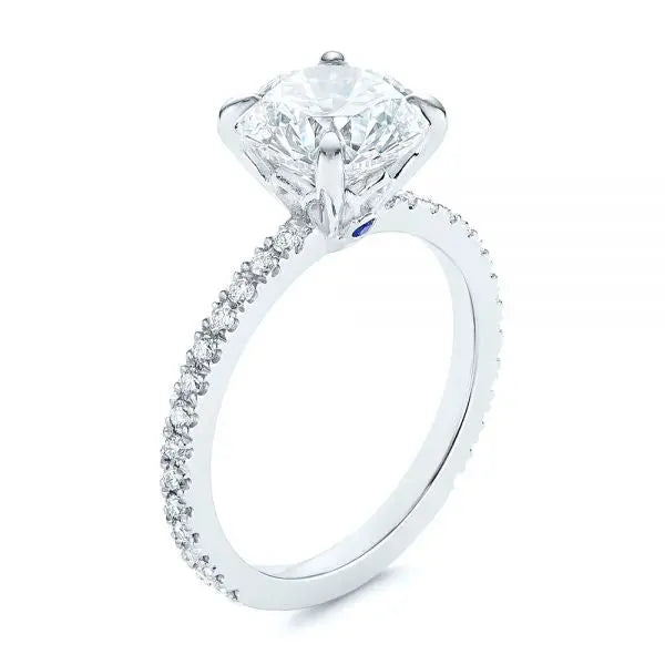Peekaboo Blue Sapphire And Diamond Engagement Ring [Setting Only] - EC052 - Roselle Jewelry
