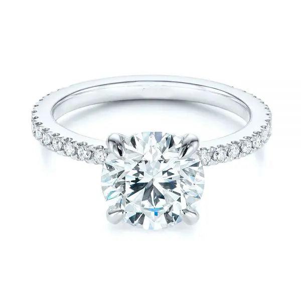 Peekaboo Blue Sapphire And Diamond Engagement Ring [Setting Only] - EC052 - Roselle Jewelry