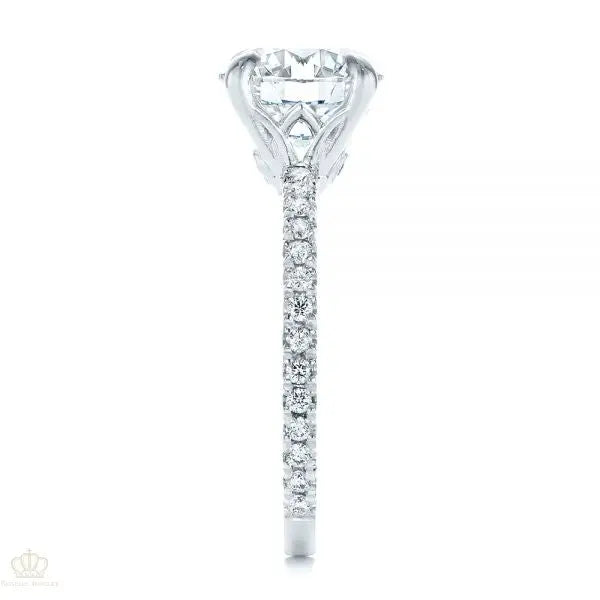 Peekaboo Blue Sapphire And Diamond Engagement Ring [Setting Only] - EC052 - Roselle Jewelry