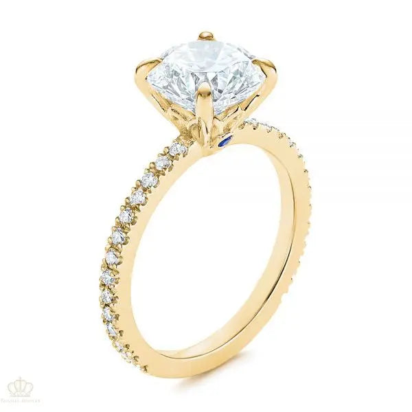 Peekaboo Blue Sapphire And Diamond Engagement Ring [Setting Only] - EC052 - Roselle Jewelry