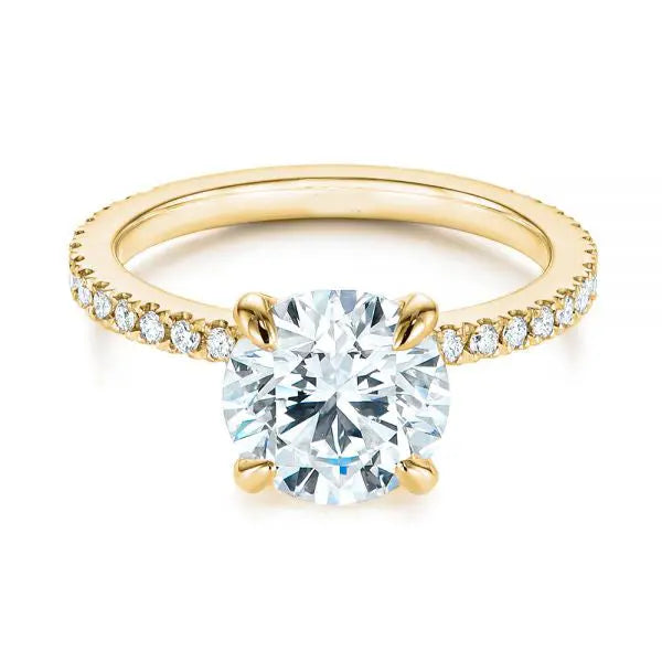 Peekaboo Blue Sapphire And Diamond Engagement Ring [Setting Only] - EC052 - Roselle Jewelry