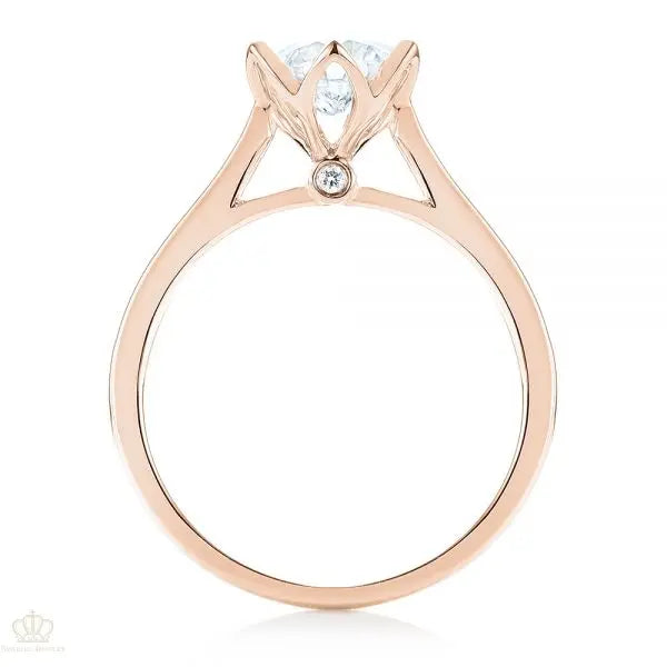 Peekaboo Diamond Solitaire Engagement Ring [Setting Only] - EC067 - Roselle Jewelry