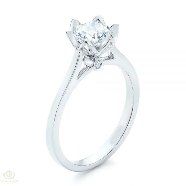 Peekaboo Diamond Solitaire Engagement Ring [Setting Only] - EC067 - Roselle Jewelry