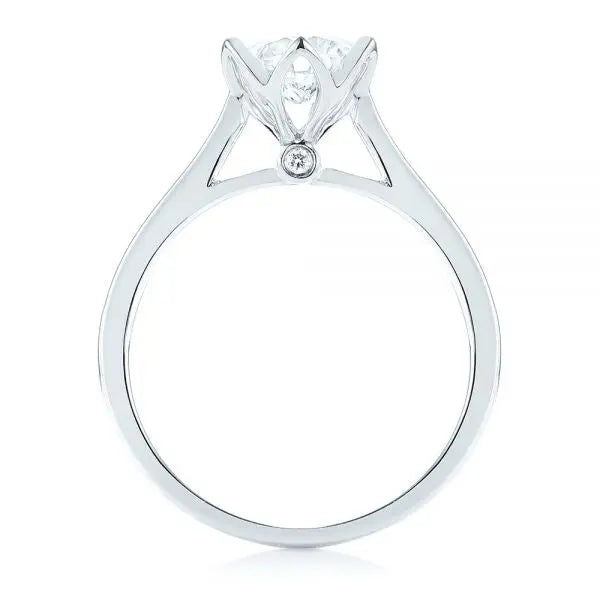 Peekaboo Diamond Solitaire Engagement Ring [Setting Only] - EC067 - Roselle Jewelry