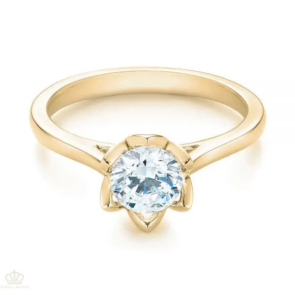 Peekaboo Diamond Solitaire Engagement Ring [Setting Only] - EC067 - Roselle Jewelry