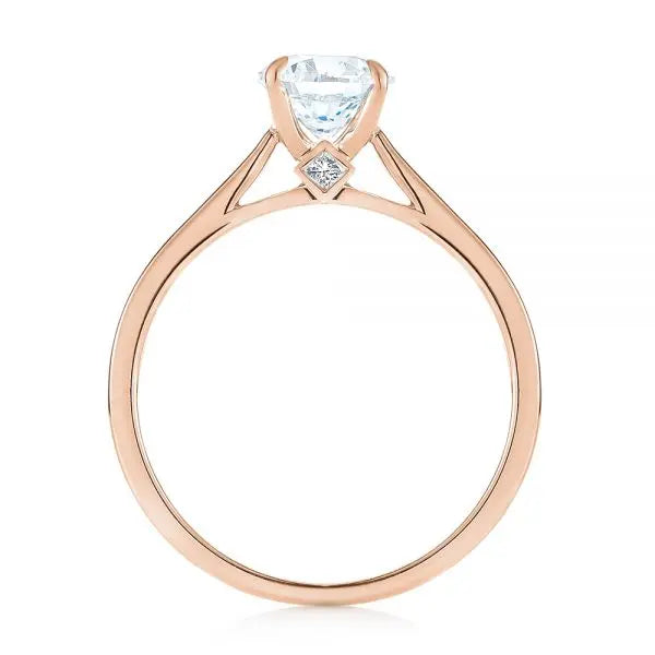 Peekaboo Princess Cut Diamond Engagement Ring [Setting Only] - EC034 - Roselle Jewelry