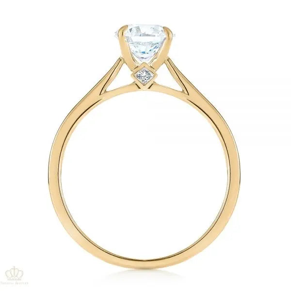 Peekaboo Princess Cut Diamond Engagement Ring [Setting Only] - EC034 - Roselle Jewelry
