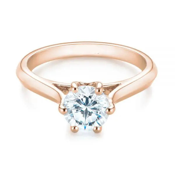 Six Prong Solitaire Diamond Engagement Ring [Setting Only] - EC043 - Roselle Jewelry