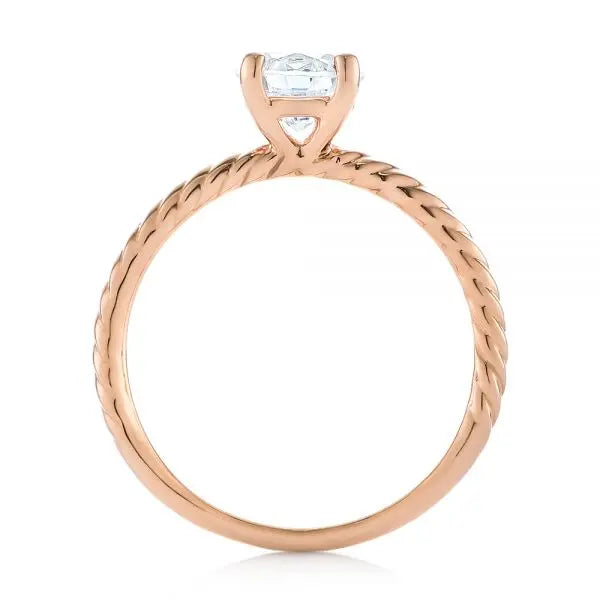 Twist Solitaire Diamond Engagement Ring [Setting Only] - EC044 - Roselle Jewelry