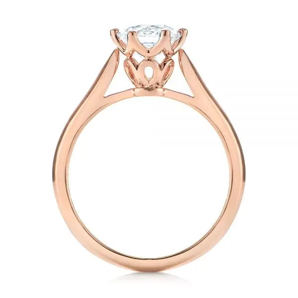 Six Prong Center Crown Solitaire Diamond Engagement Ring [Setting Only] - EC039 - Roselle Jewelry