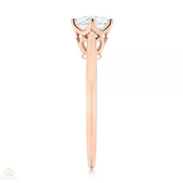 Six Prong Center Crown Solitaire Diamond Engagement Ring [Setting Only] - EC039 - Roselle Jewelry