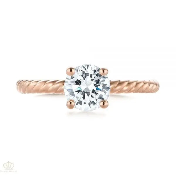Twist Solitaire Diamond Engagement Ring [Setting Only] - EC044 - Roselle Jewelry
