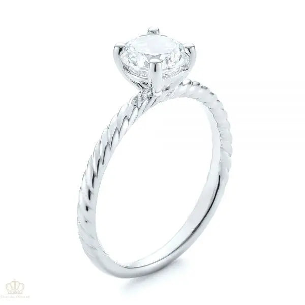 Twist Solitaire Diamond Engagement Ring [Setting Only] - EC044 - Roselle Jewelry