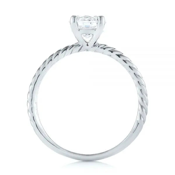 Twist Solitaire Diamond Engagement Ring [Setting Only] - EC044 - Roselle Jewelry