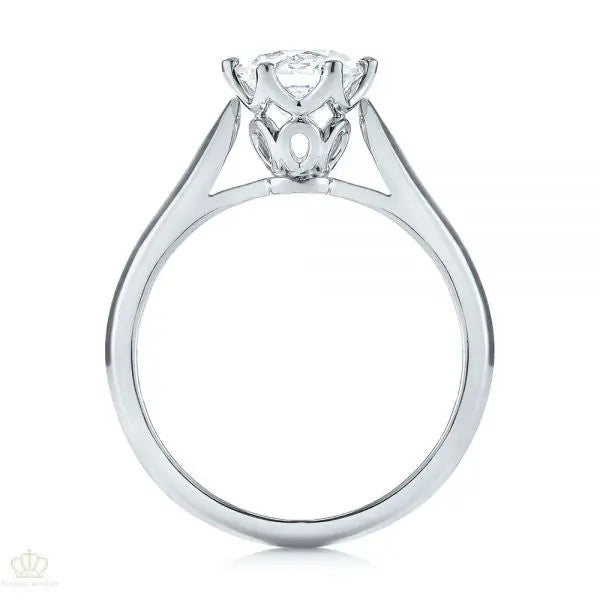 Six Prong Center Crown Solitaire Diamond Engagement Ring [Setting Only] - EC039 - Roselle Jewelry