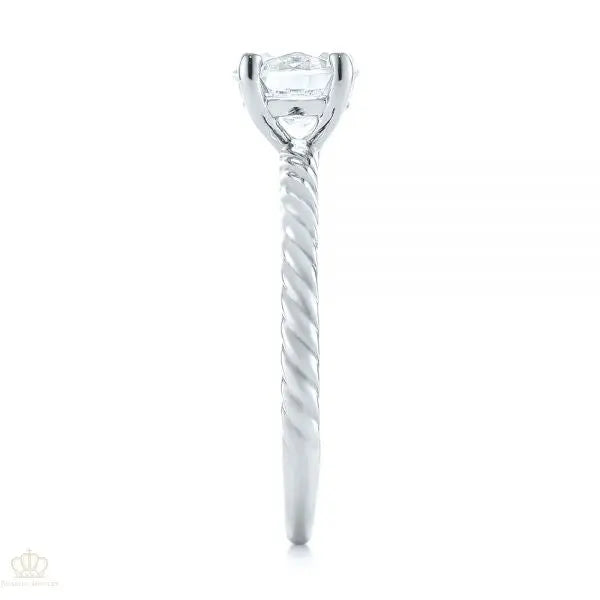 Twist Solitaire Diamond Engagement Ring [Setting Only] - EC044 - Roselle Jewelry