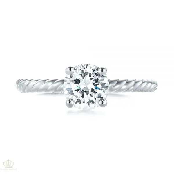 Twist Solitaire Diamond Engagement Ring [Setting Only] - EC044 - Roselle Jewelry