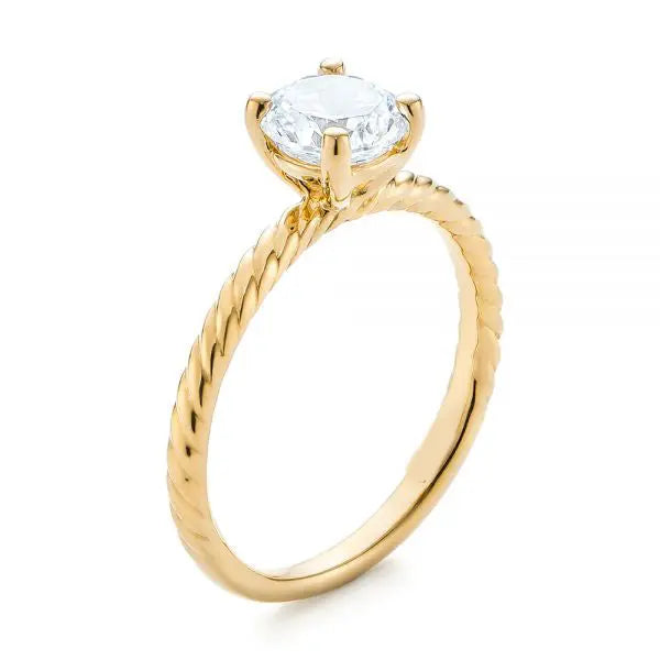 Twist Solitaire Diamond Engagement Ring [Setting Only] - EC044 - Roselle Jewelry