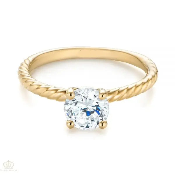 Twist Solitaire Diamond Engagement Ring [Setting Only] - EC044 - Roselle Jewelry