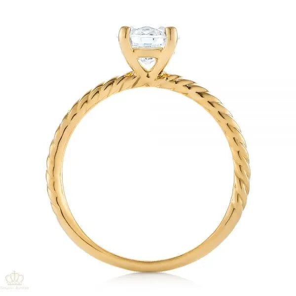 Twist Solitaire Diamond Engagement Ring [Setting Only] - EC044 - Roselle Jewelry