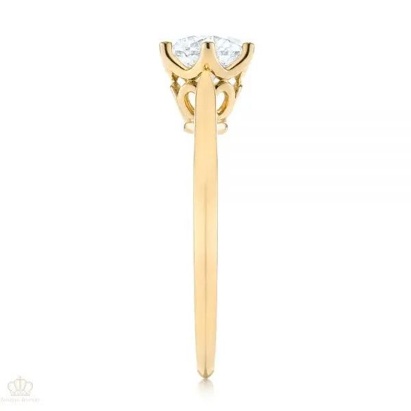 Six Prong Center Crown Solitaire Diamond Engagement Ring [Setting Only] - EC039 - Roselle Jewelry