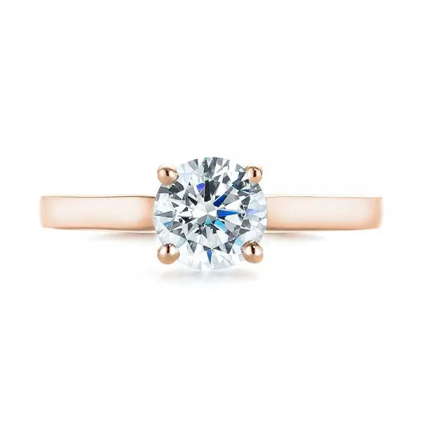 Four Prong Floral Solitaire Diamond Engagement Ring [Setting Only] - EC041 - Roselle Jewelry