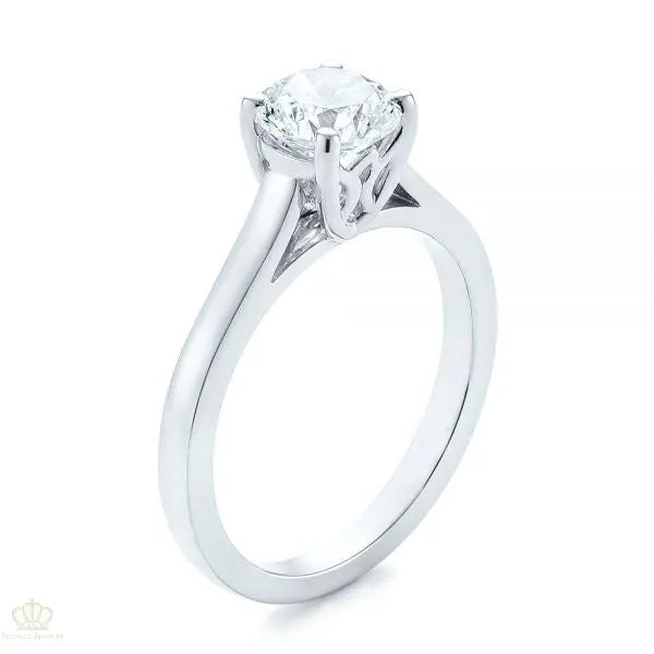 Four Prong Floral Solitaire Diamond Engagement Ring [Setting Only] - EC041 - Roselle Jewelry