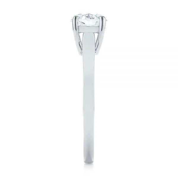 Four Prong Floral Solitaire Diamond Engagement Ring [Setting Only] - EC041 - Roselle Jewelry