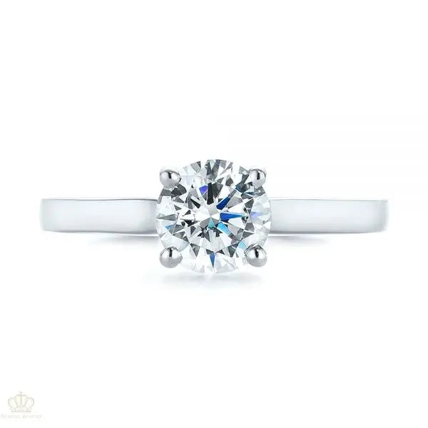 Four Prong Floral Solitaire Diamond Engagement Ring [Setting Only] - EC041 - Roselle Jewelry