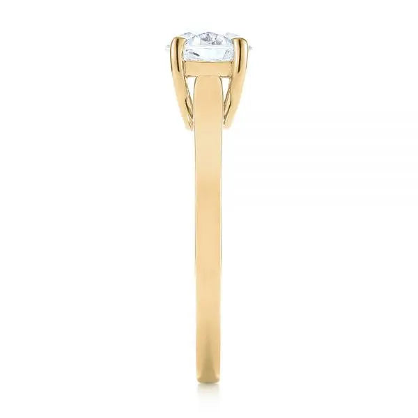 Four Prong Floral Solitaire Diamond Engagement Ring [Setting Only] - EC041 - Roselle Jewelry