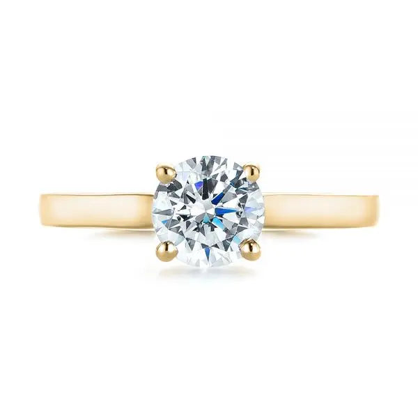 Four Prong Floral Solitaire Diamond Engagement Ring [Setting Only] - EC041 - Roselle Jewelry