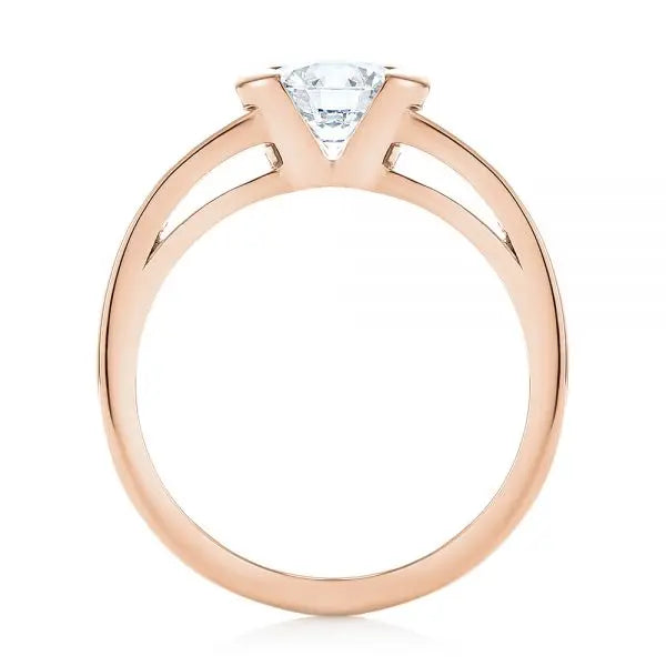 Solitaire Semi-bezel Diamond Engagement Ring [Setting Only] - EC033 - Roselle Jewelry