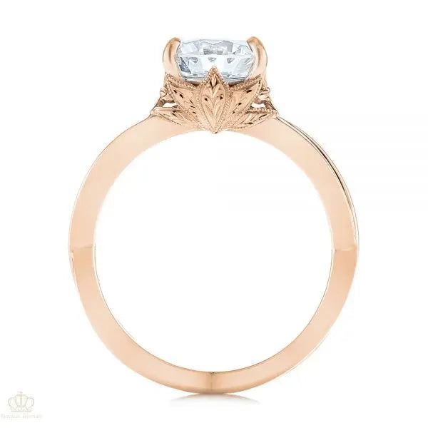 Two Tone Solitaire Diamond Engagement Ring [Setting Only] - EC066 - Roselle Jewelry
