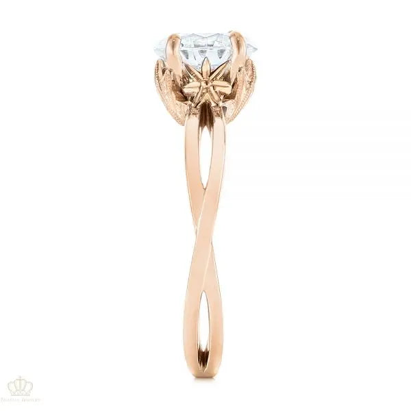 Two Tone Solitaire Diamond Engagement Ring [Setting Only] - EC066 - Roselle Jewelry