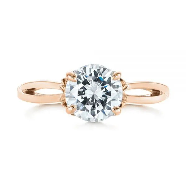 Two Tone Solitaire Diamond Engagement Ring [Setting Only] - EC066 - Roselle Jewelry