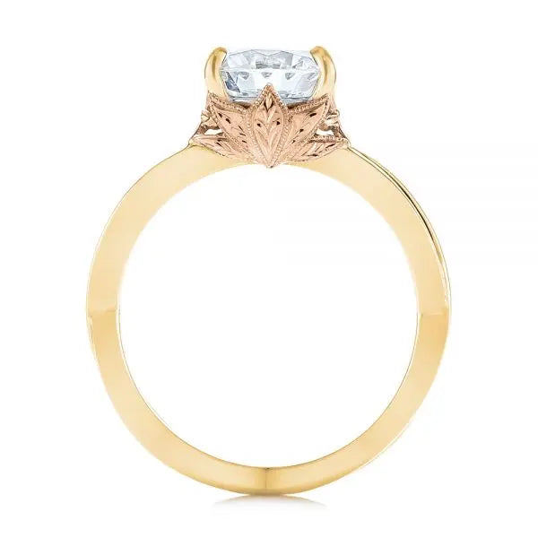 Two Tone Solitaire Diamond Engagement Ring [Setting Only] - EC066 - Roselle Jewelry