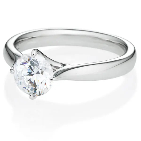Four Prong Round Brilliant Engagement Ring [Setting Only] - EC021 - Roselle Jewelry