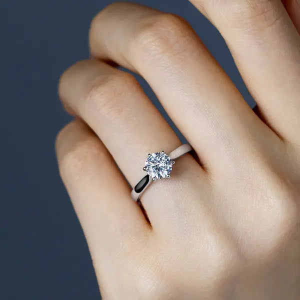 Six Prong Round Brilliant Engagement Ring [Setting Only] - EC015 - Roselle Jewelry