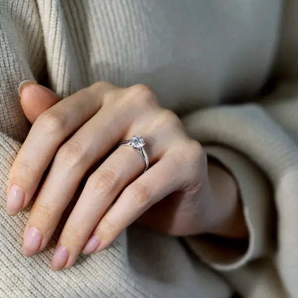 Six Prong Round Brilliant Engagement Ring [Setting Only] - EC015 - Roselle Jewelry