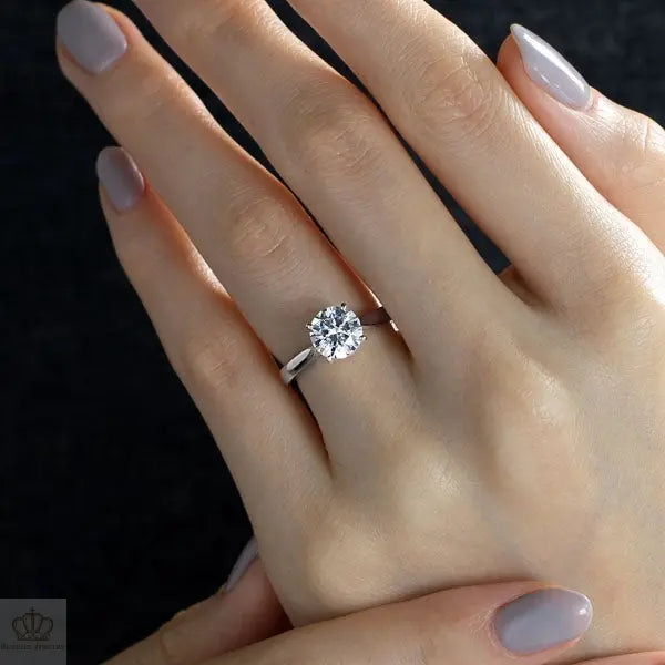 Four Prong Round Brilliant Engagement Ring [Setting Only] - EC017 - Roselle Jewelry