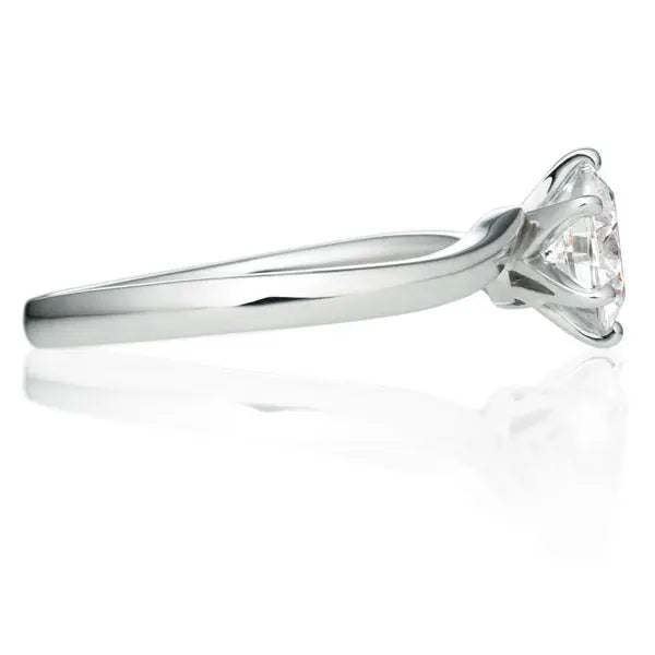 Six Prong Twist Round Brilliant Engagement Ring [Setting Only] - EC009 - Roselle Jewelry
