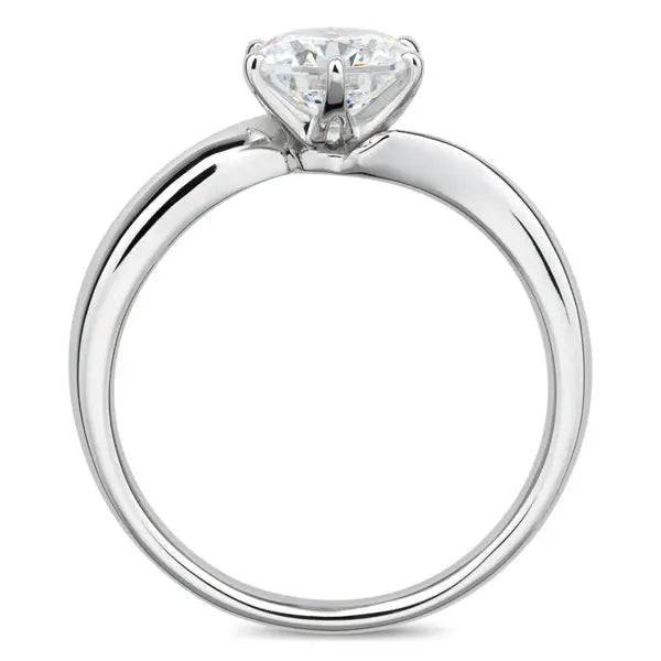 Six Prong Twist Round Brilliant Engagement Ring [Setting Only] - EC009 - Roselle Jewelry