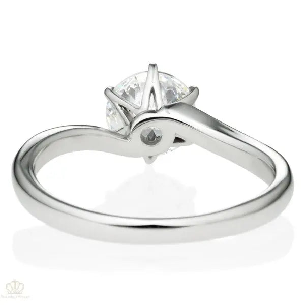 Six Prong Twist Round Brilliant Engagement Ring [Setting Only] - EC009 - Roselle Jewelry