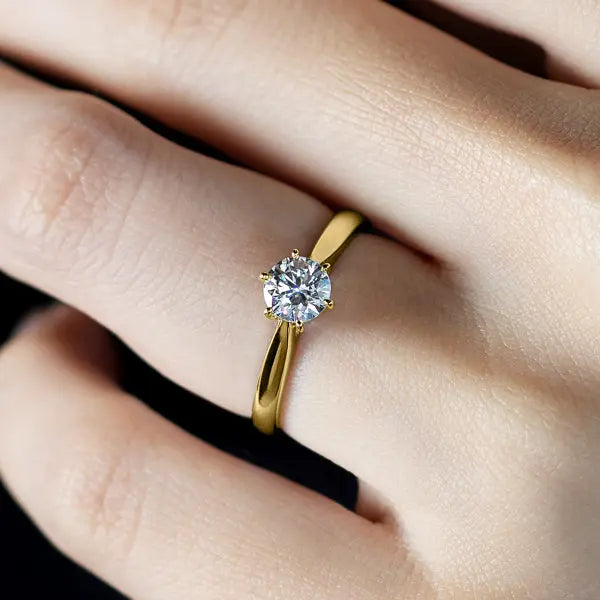 Six Prong Round Brilliant Engagement Ring [Setting Only] - EC015 - Roselle Jewelry
