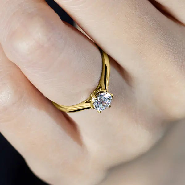 Six Prong Round Brilliant Engagement Ring [Setting Only] - EC015 - Roselle Jewelry