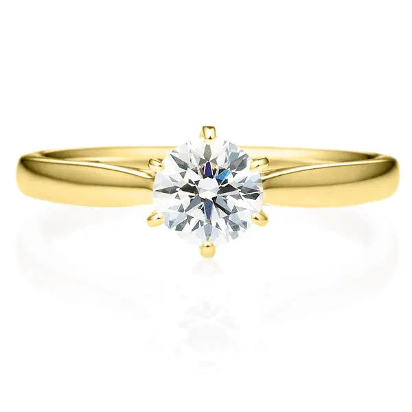 Six Prong Round Brilliant Engagement Ring [Setting Only] - EC015 - Roselle Jewelry