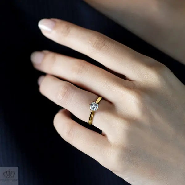 Six Prong Round Brilliant Engagement Ring [Setting Only] - EC015 - Roselle Jewelry