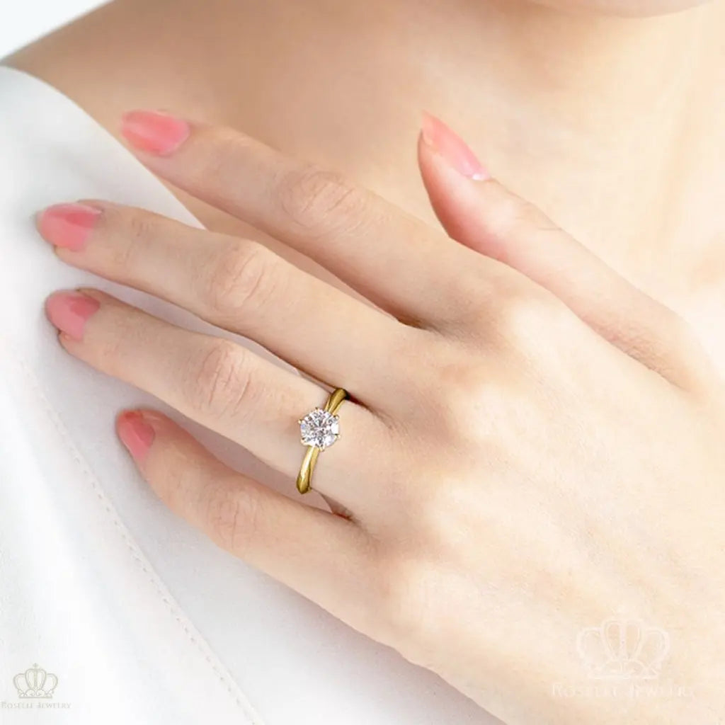 Six Prong Solitaire Round Brilliant Engagement Ring [Setting Only] - EC007 - Roselle Jewelry